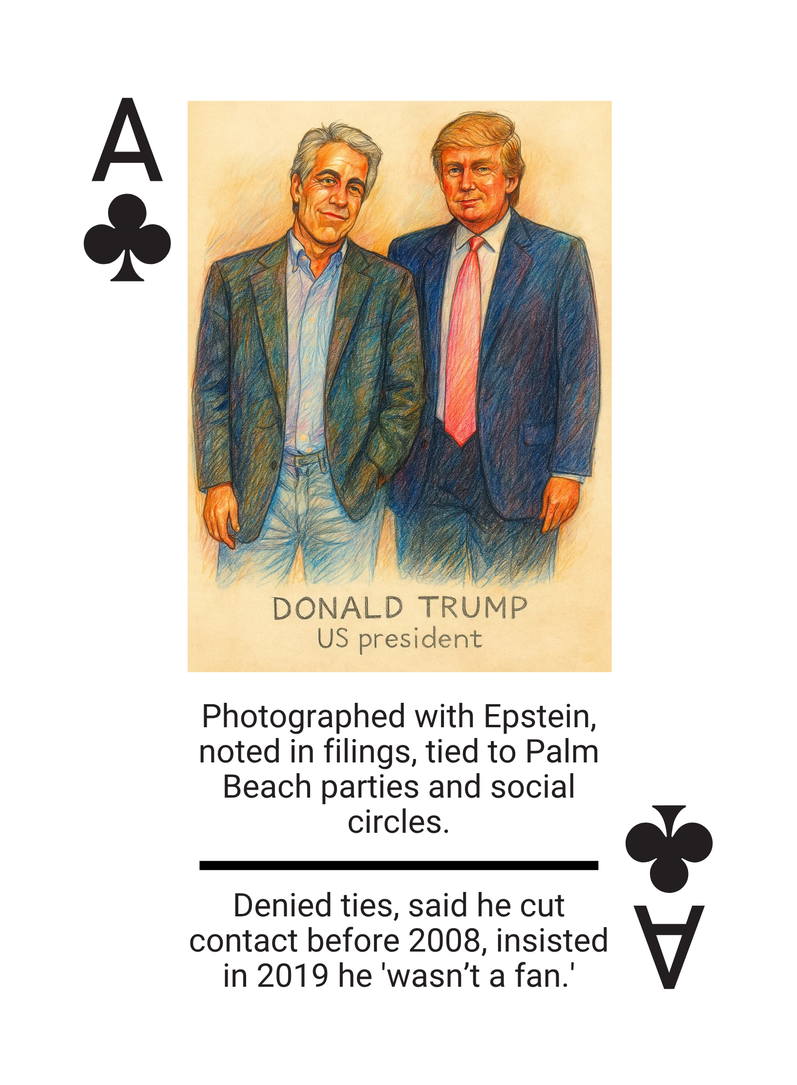 The Epstein Files Conspiracy Playing Card Deck Featuring Real Names from Flight Logs Court Filings