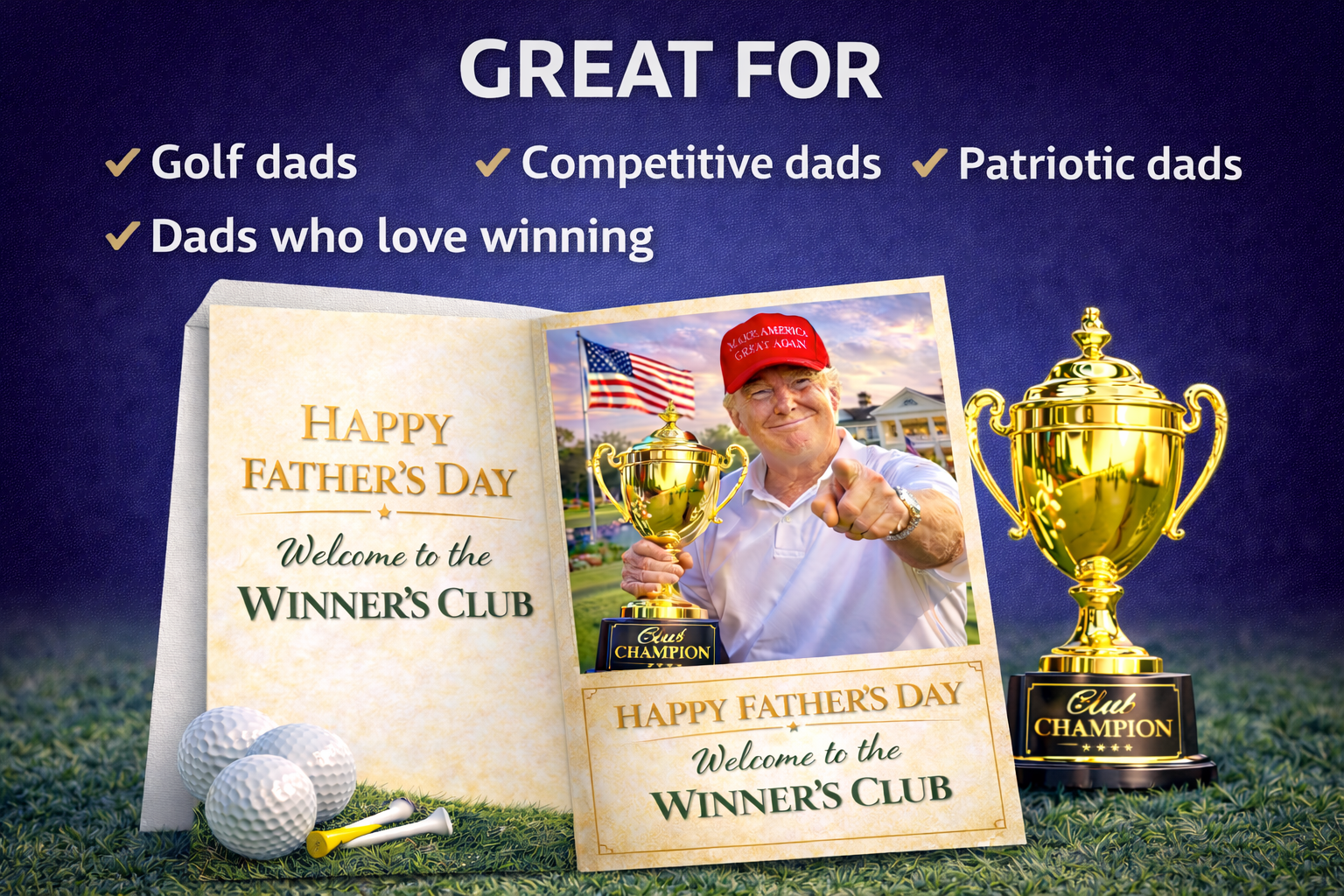 Funny Trump Father's Day Card with Audio Voice Message – Welcome to the Winner's Club