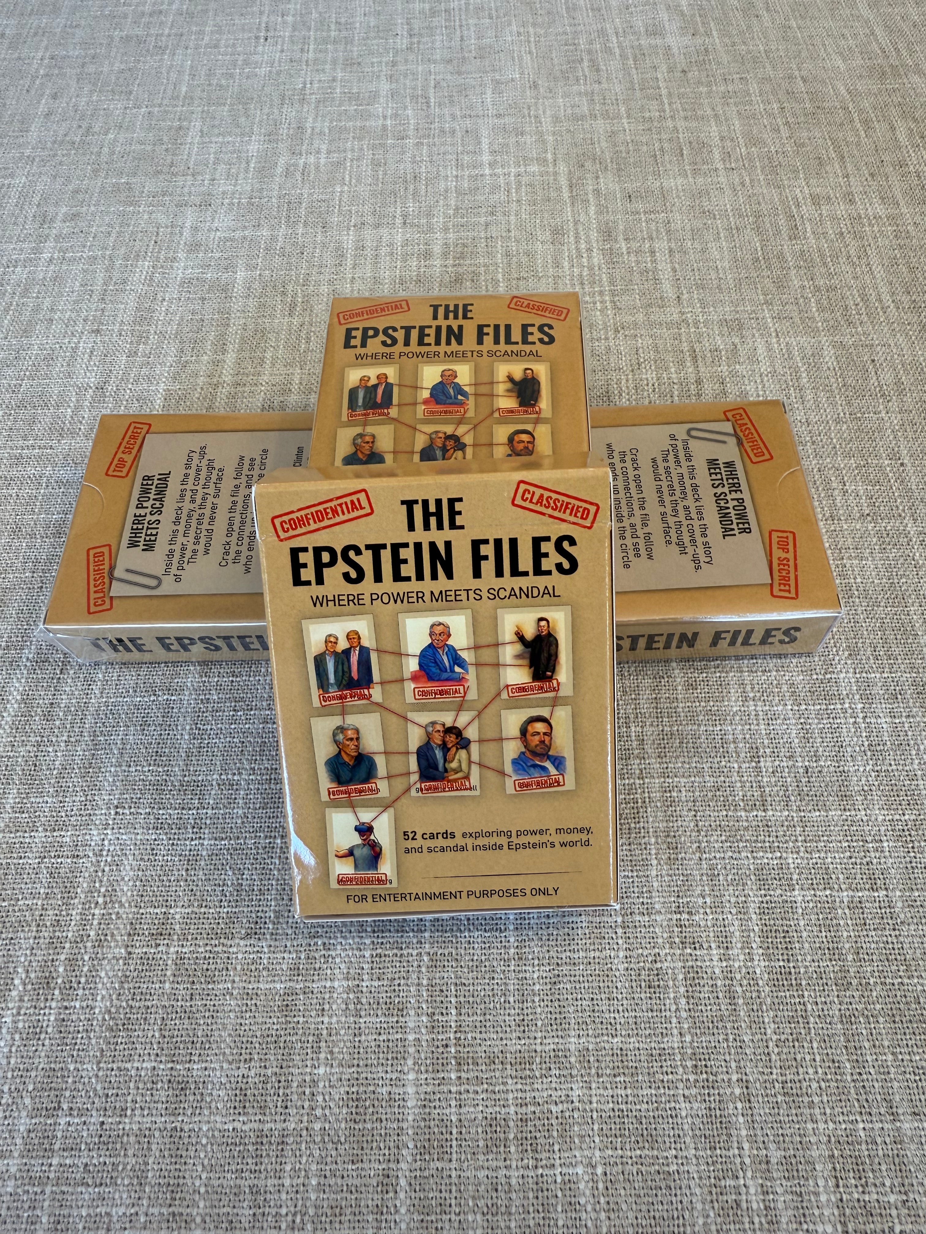 The Epstein Files Conspiracy Playing Card Deck Featuring Real Names from Flight Logs Court Filings
