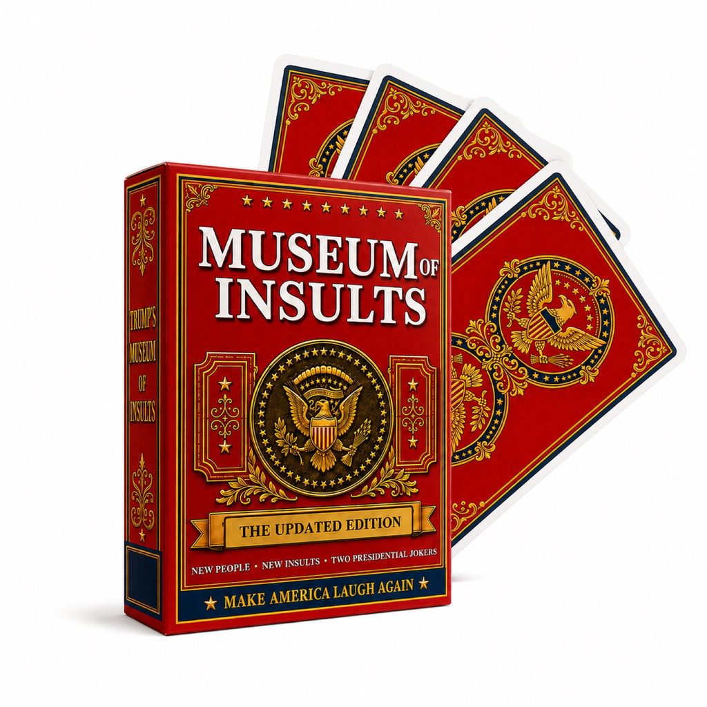 Museum of Insults Updated Edition Playing Cards, 52-Card Satire Deck with Illustrated Portraits and Famous Quotes, Plus 2 Jokers