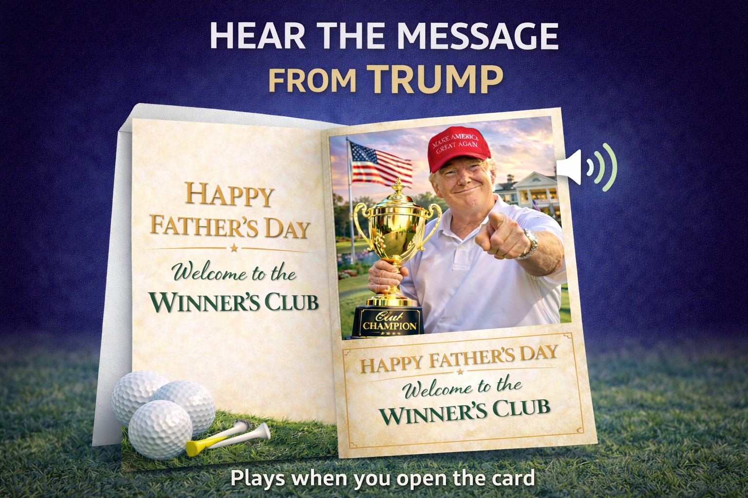 Funny Trump Father's Day Card with Audio Voice Message – Welcome to the Winner's Club